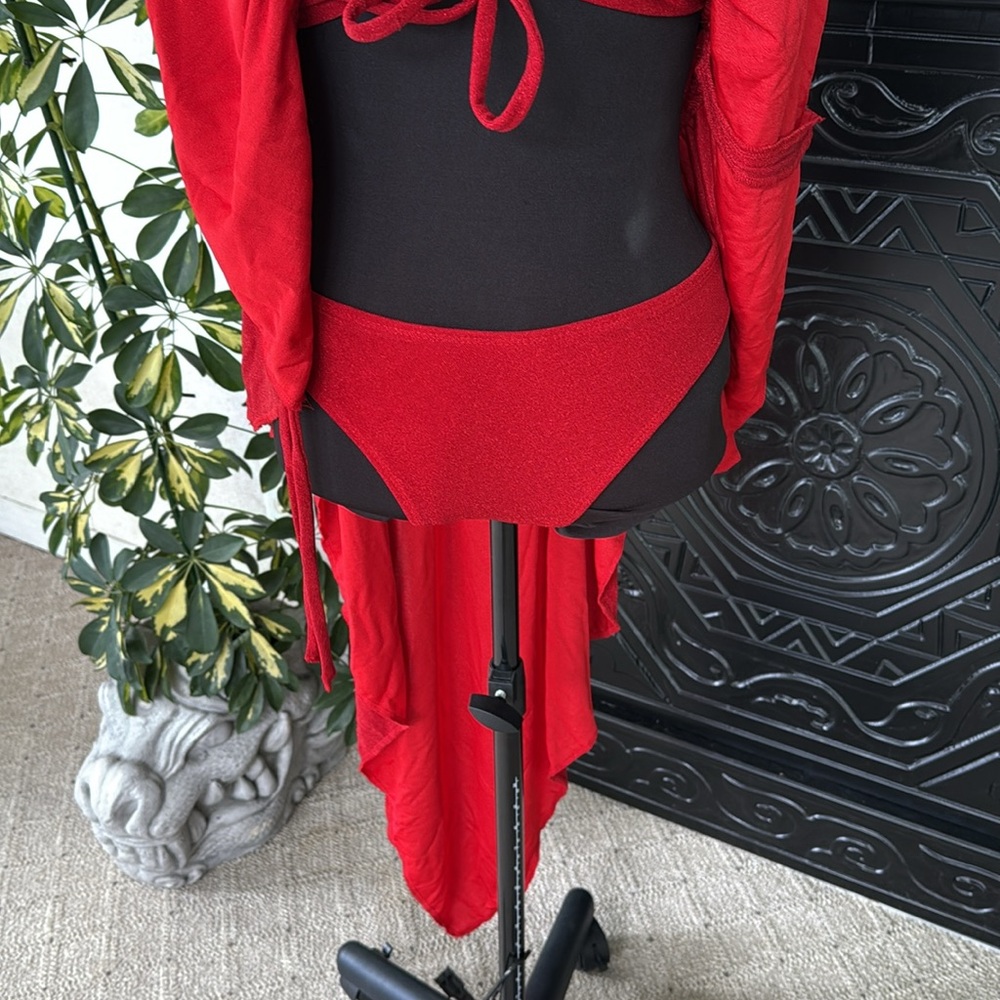 Red Fairy Goddess Rave Set - Picture 7 of 14